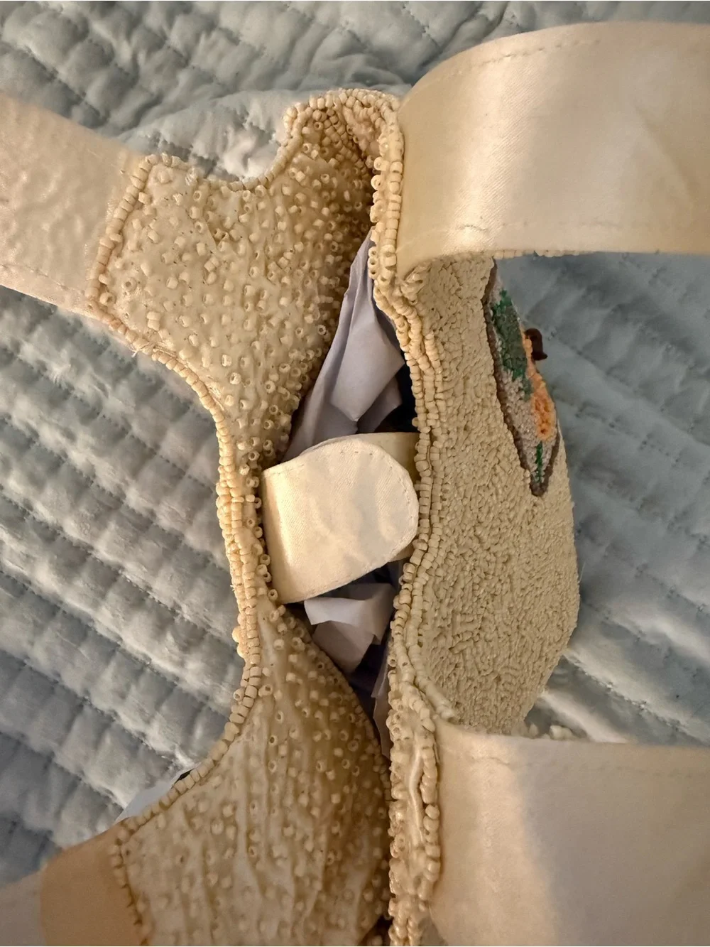 Viral TJ Maxx Beaded Fall Pumpkin Bag in Cream and Orange